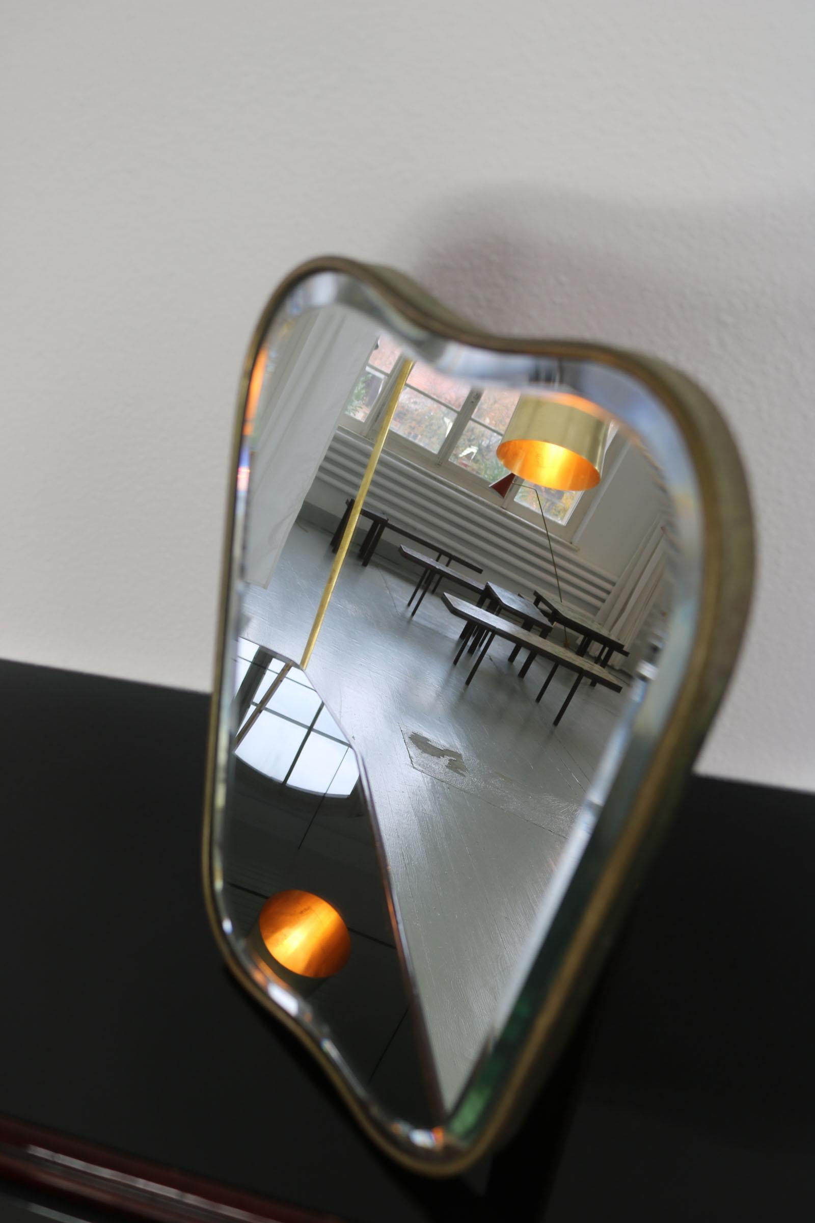 Mirror with curved upper and lower edges, Italy 1950 For Sale 1