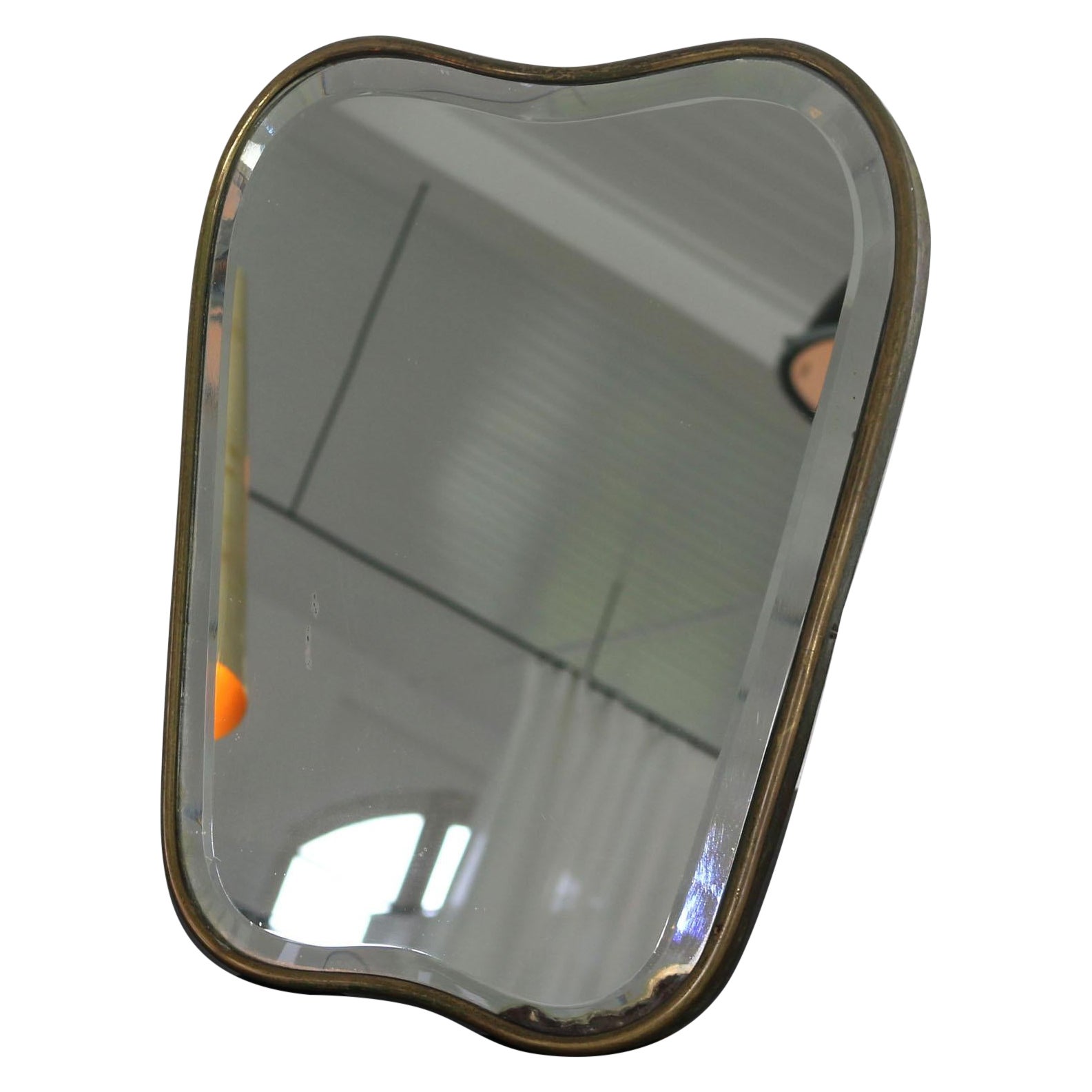 Miroir avec bords supérieurs et inférieurs incurvés, Italie, 1950