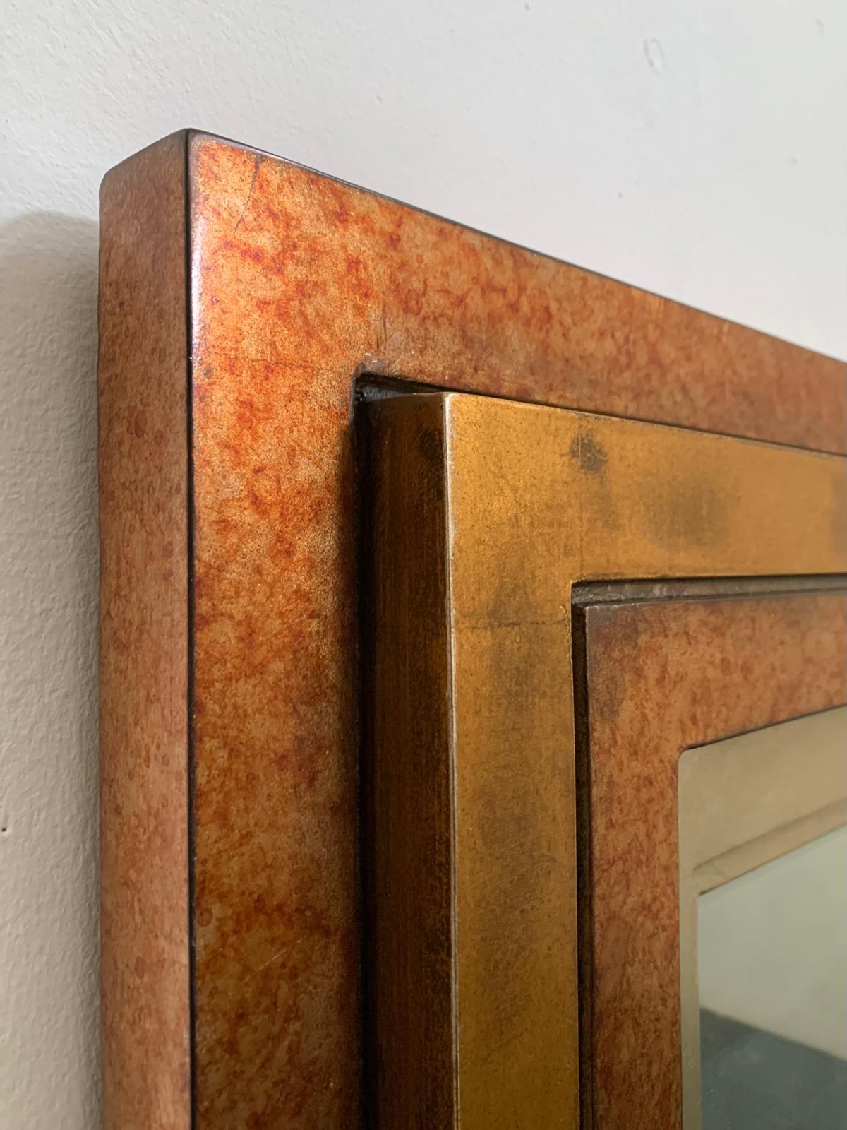Miroir à épaisseur à quatre reliefs et riches finitions métalliques en vente 3