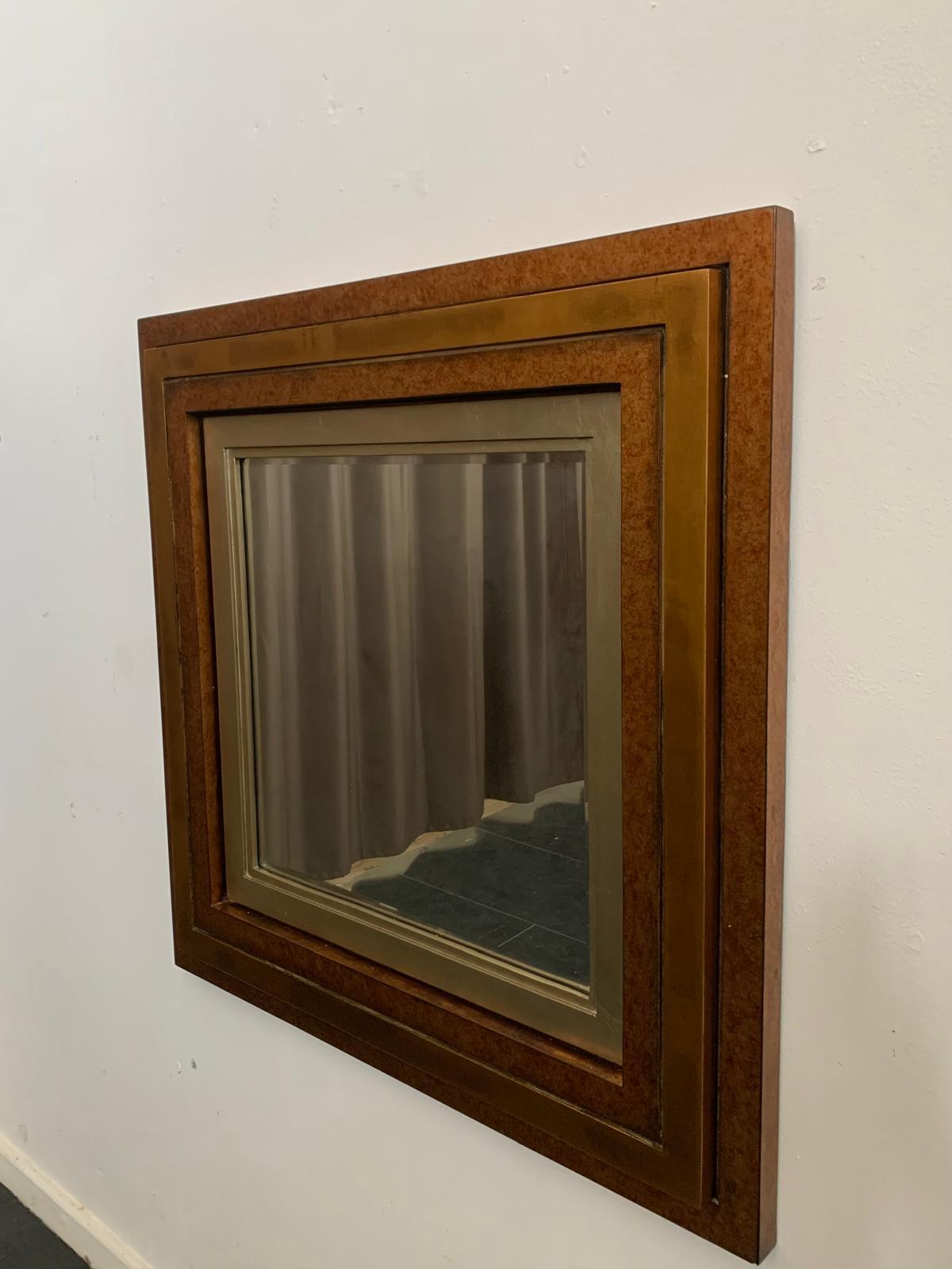 Miroir à épaisseur à quatre reliefs et riches finitions métalliques en vente 4