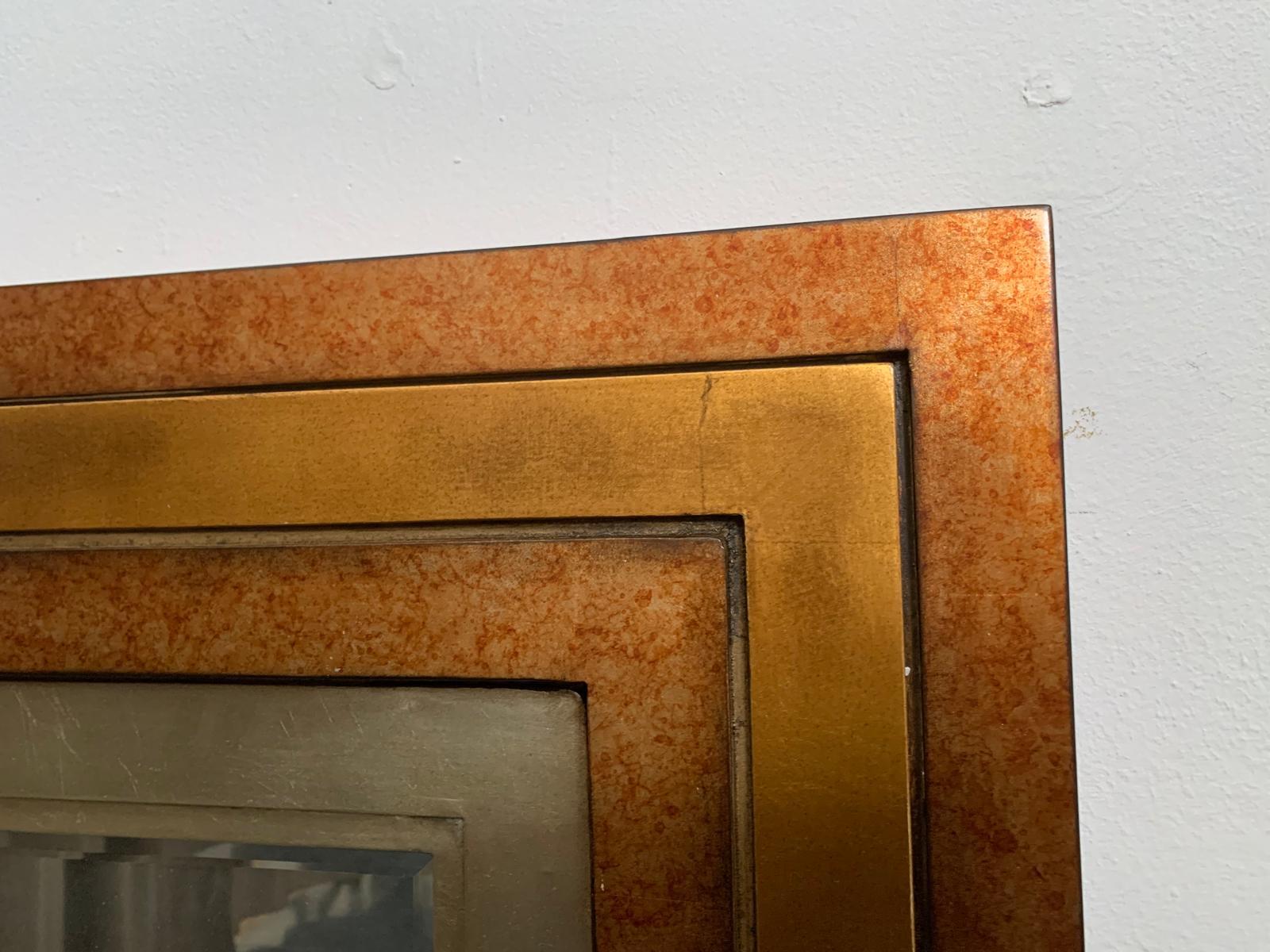 Feuille d'or Miroir à épaisseur à quatre reliefs et riches finitions métalliques en vente