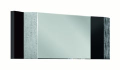 Espejo con Marco en Chapa de Ébano Inserto Decorativo Vetrite Espejo Central Transparente