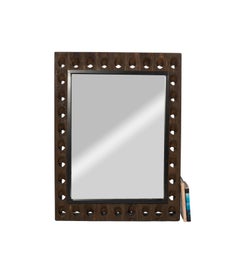 Mirror with Frame Made from Vintage French Champagne Rack