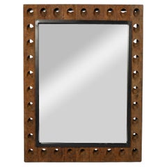 Mirror with Frame Made from Vintage French Champagne Rack