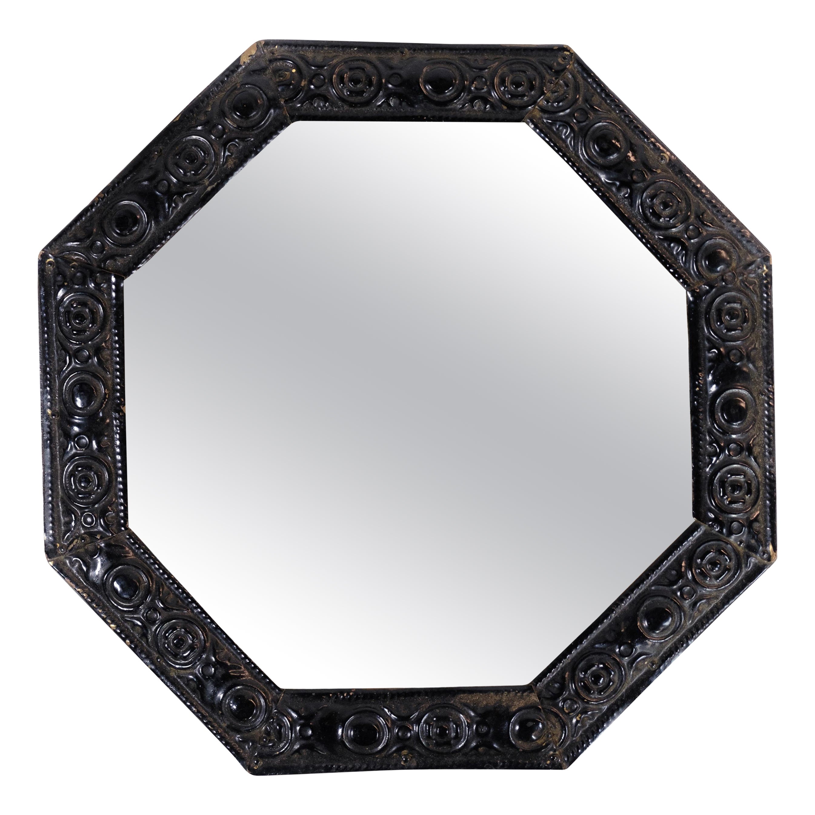 Mirror With Frame Made In Dark Wood From 1890s