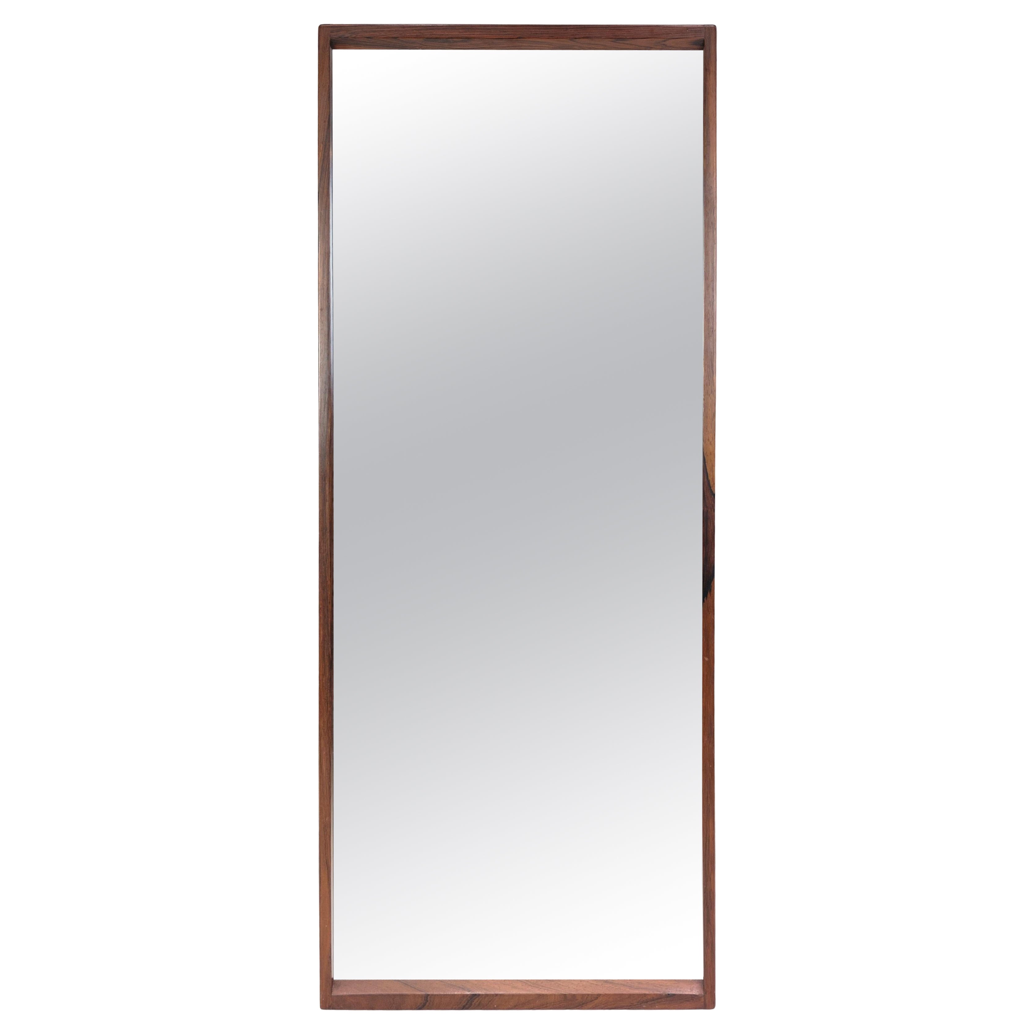 Mirror With Frame Made In Rosewood By Aksel Kjersgaard For Odder From 1960s