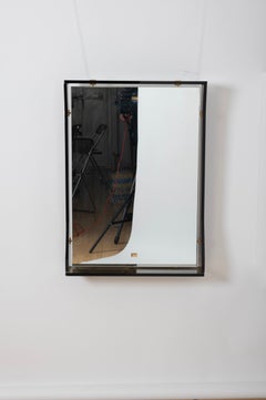 Mirror with grey/green glass frame style Fontana Arte