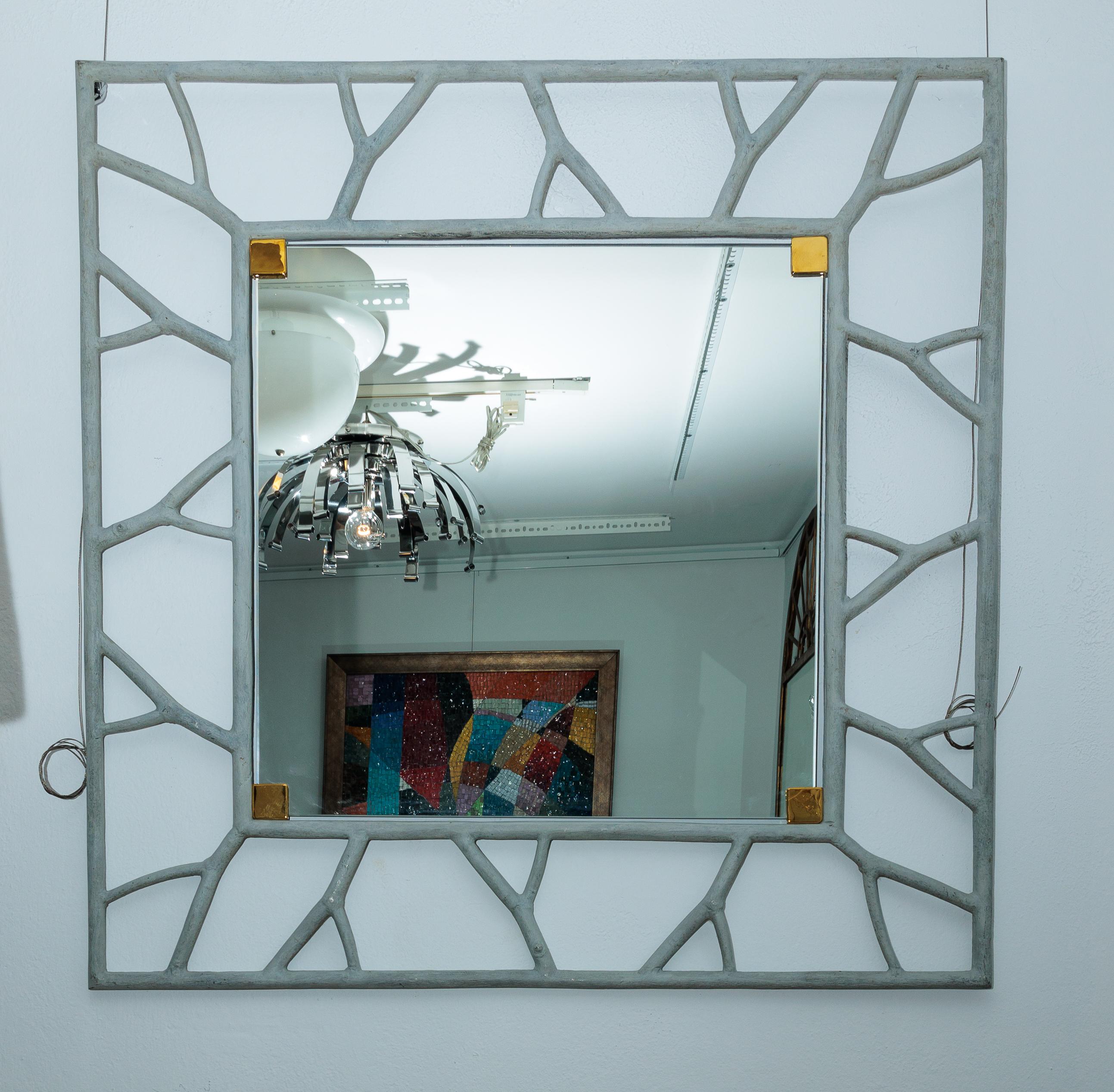 Mirror with Grey Metal 