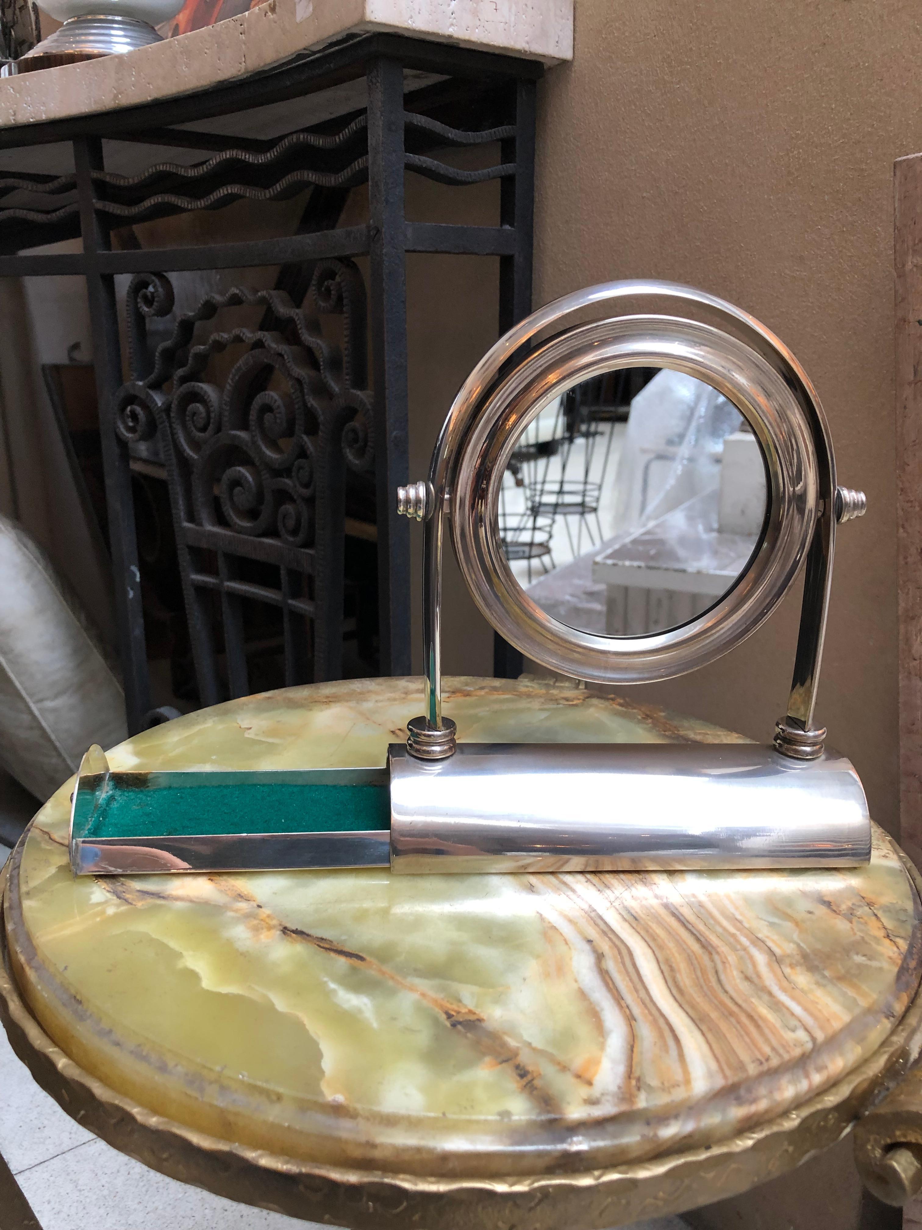 Mirror with Jewelery Box, Art Deco, 1930, France, Materials: chrome and Mirror For Sale 6