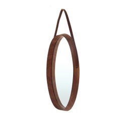 Mirror with Oval Wooden Frame, 1950s