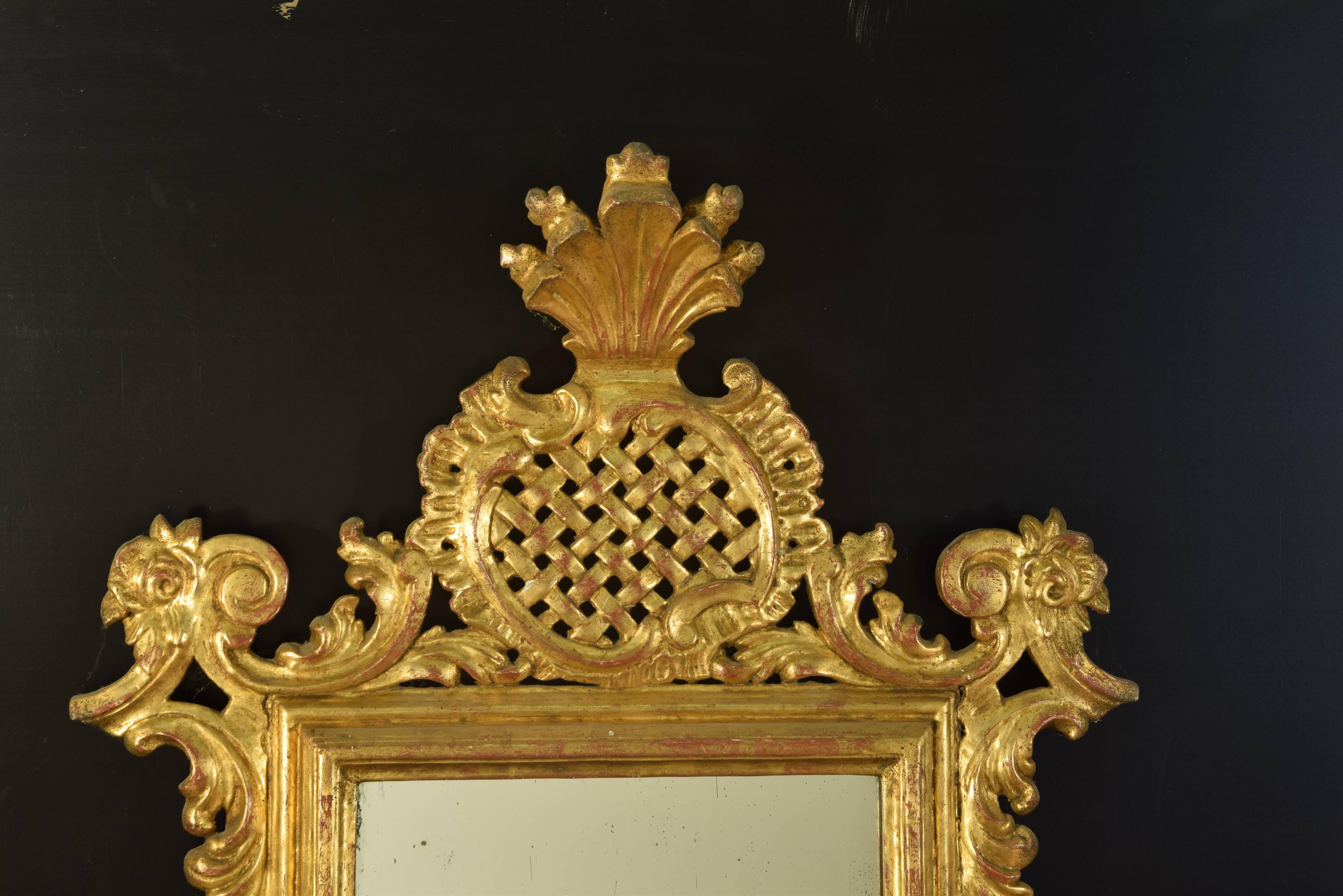 Rococo Revival Mirror with Rococo Style Frame, Wood, 20th Century For Sale