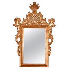 Miroir avec cadre de style rococo, bois, 20ème siècle