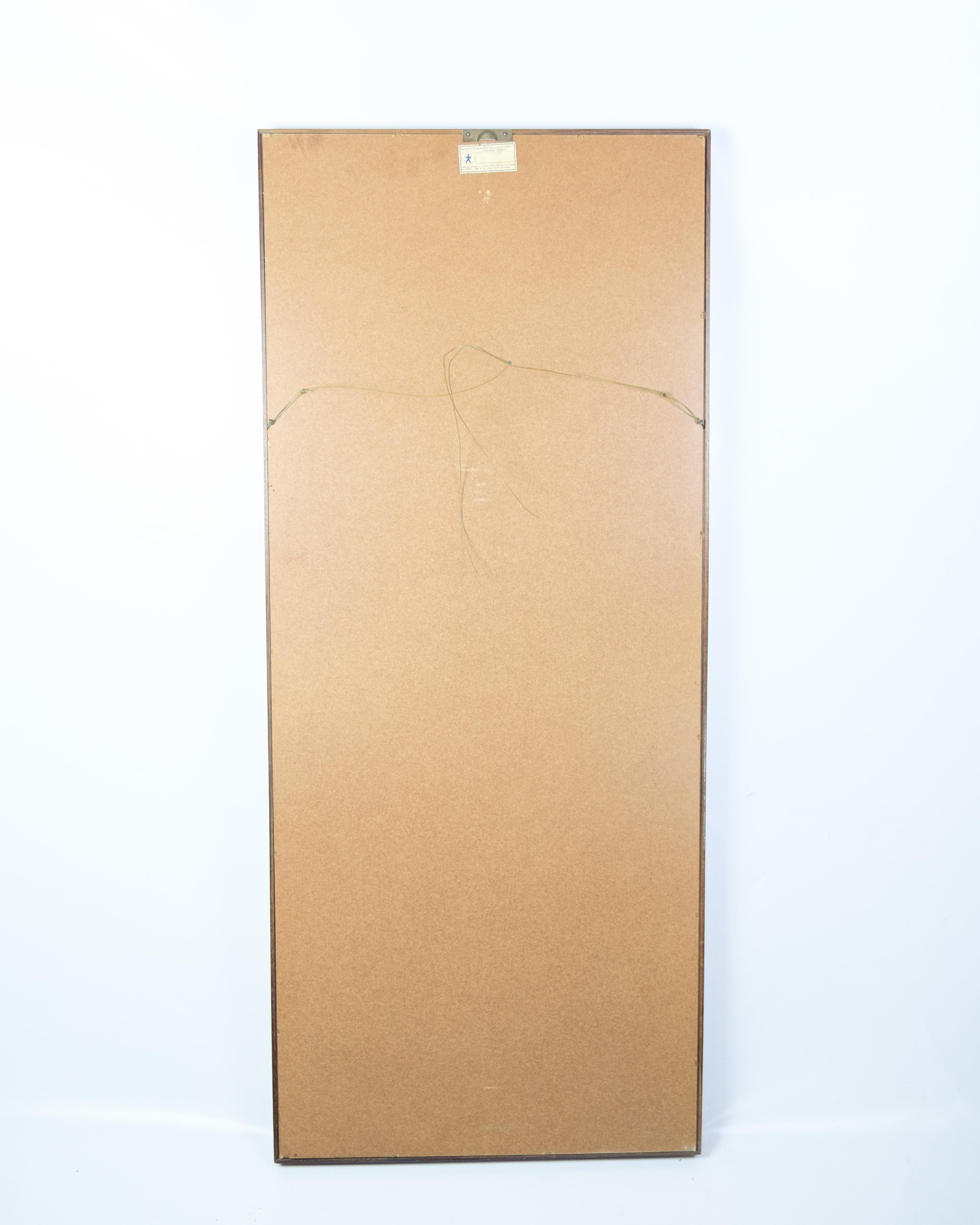 Mirror With Rosewood Frame, Danish Design From 1960s In Good Condition For Sale In Lejre, DK