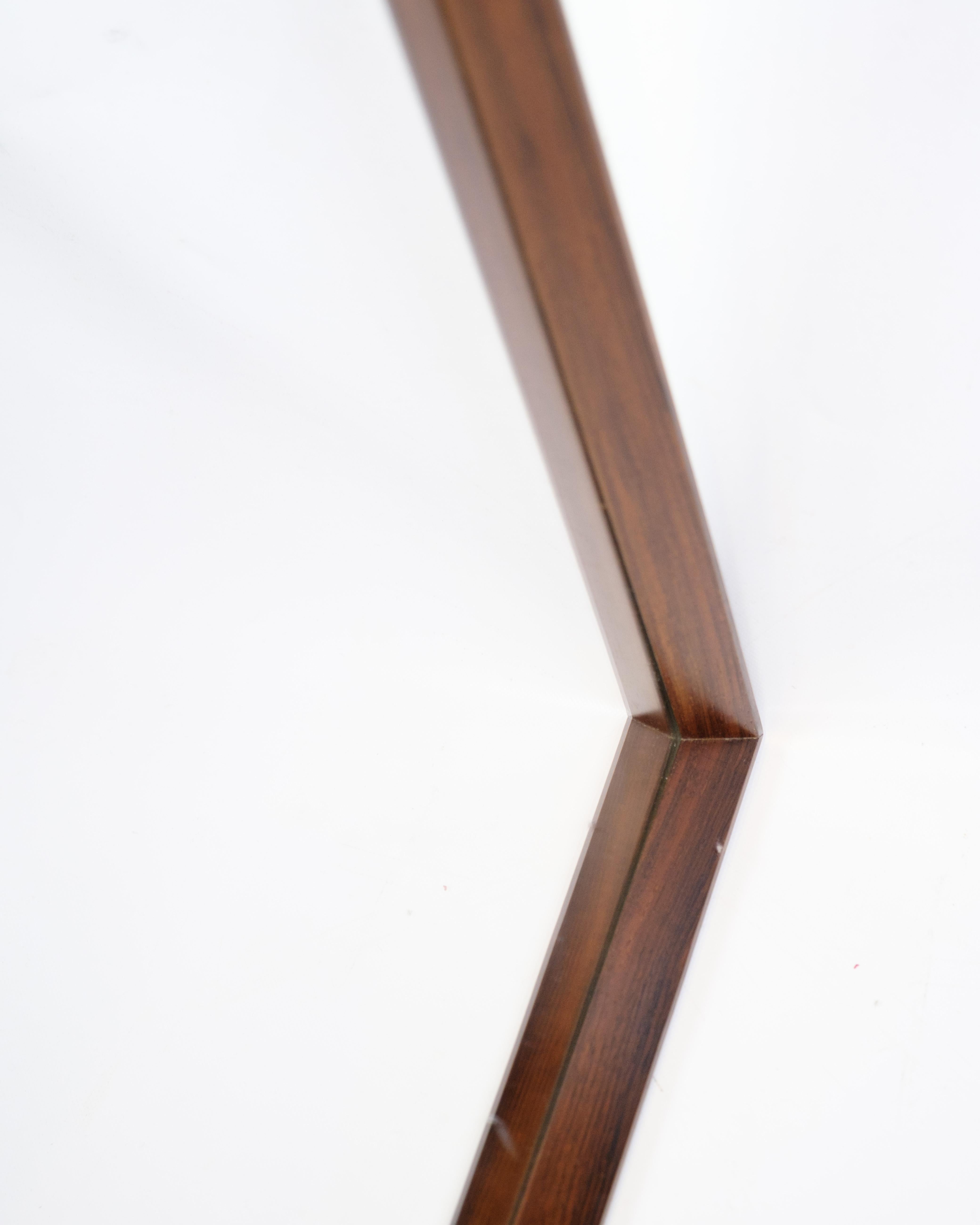 Glass Mirror With Rosewood Frame, Danish Design From 1960s For Sale