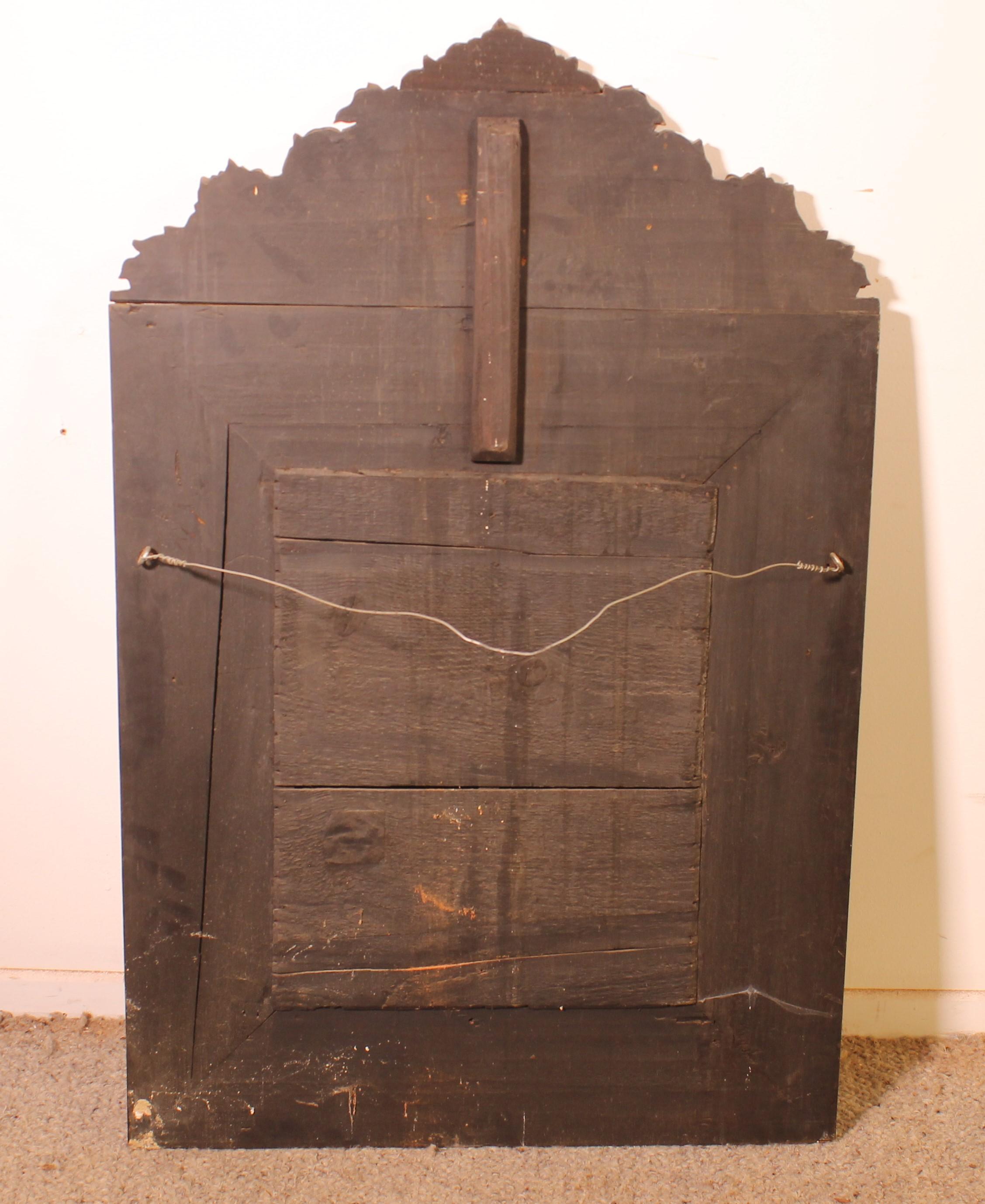 Miroir avec décoration sculptée en bois d'ébène et coquelicot - début du 19e siècle en vente 5