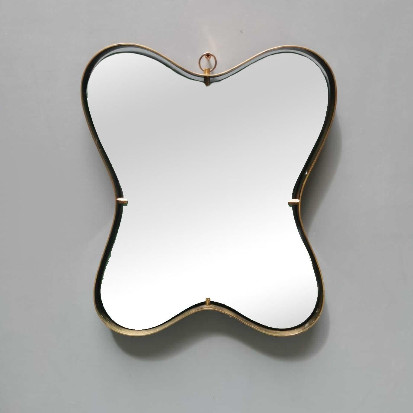 Mirror with Shaped Brass Profile. Prod. Fontana Arte, Italy, 1950 1