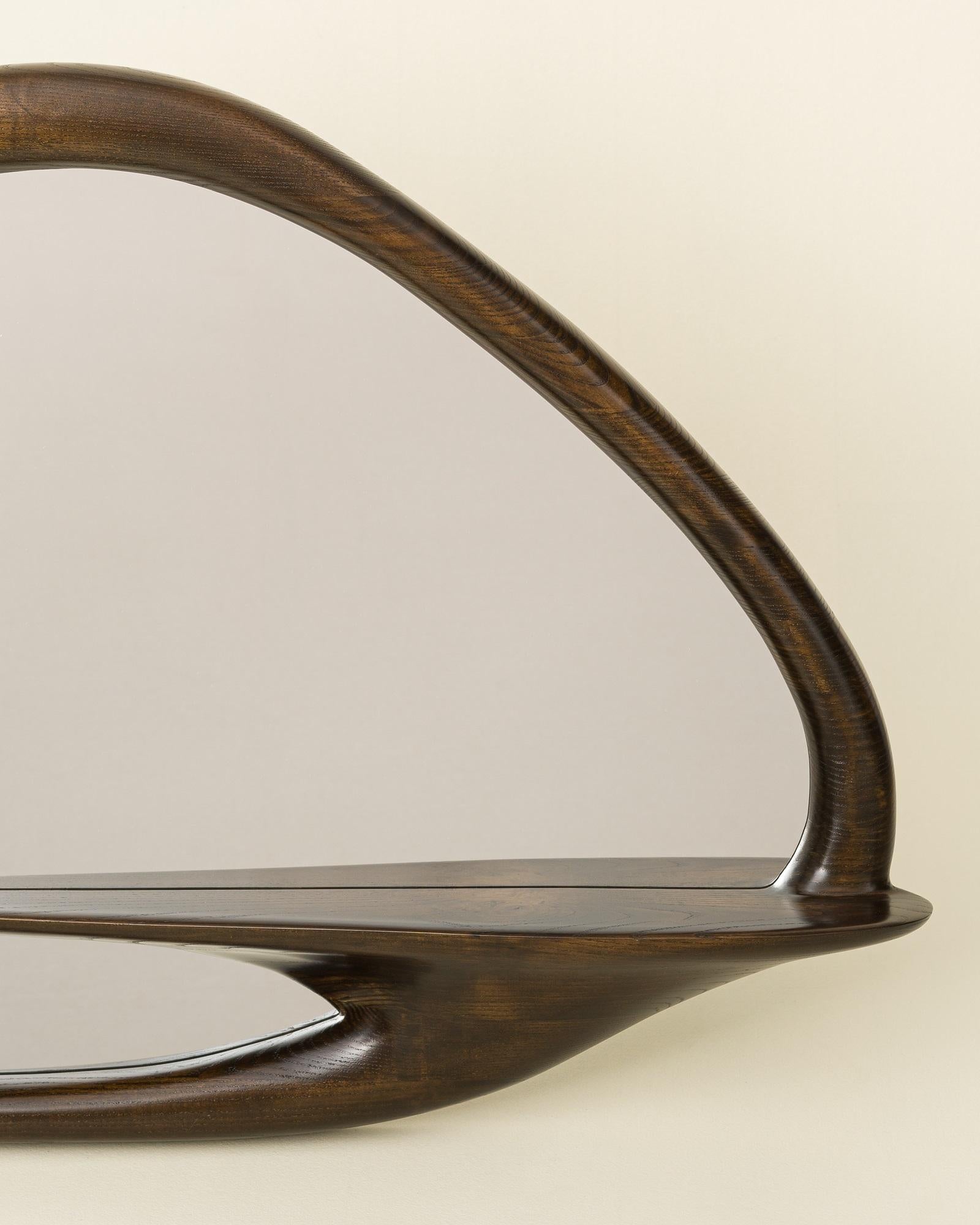 Lacquered Mirror With Shelf by Tomasz Omachel  For Sale