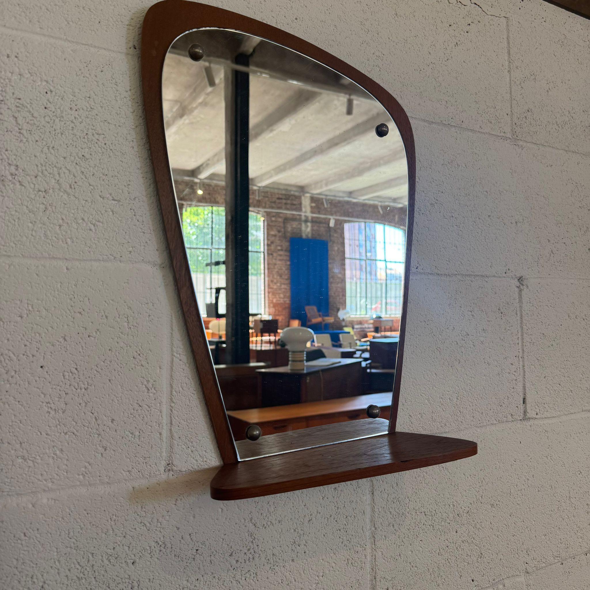 Mid-20th Century Mirror with shelf in teak, Denmark 1960 For Sale