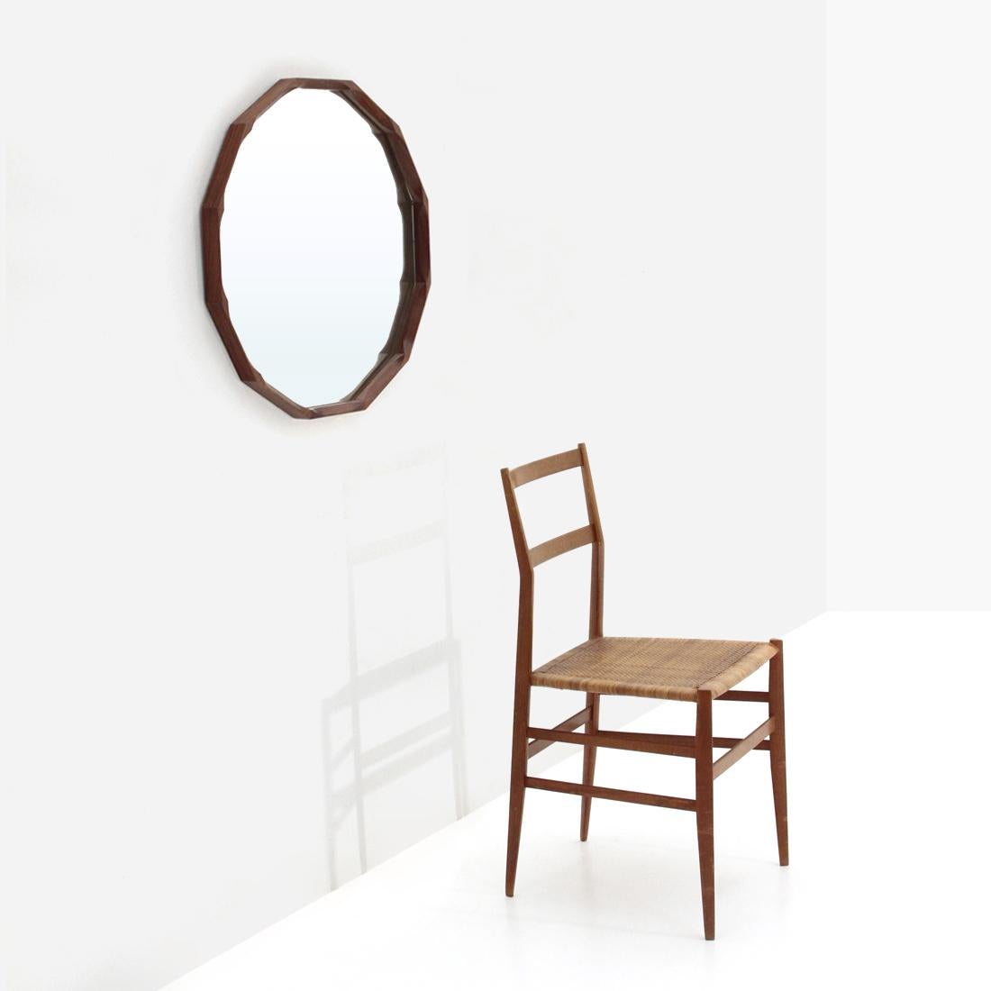 Mirror with Twelve-Sided Frame by Tredici, 1960s 4