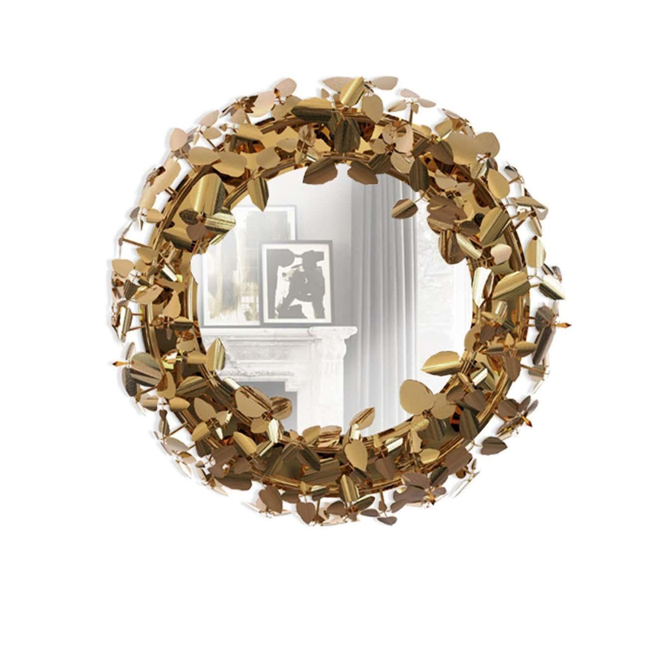 European Mirror Wreath with Lighting For Sale