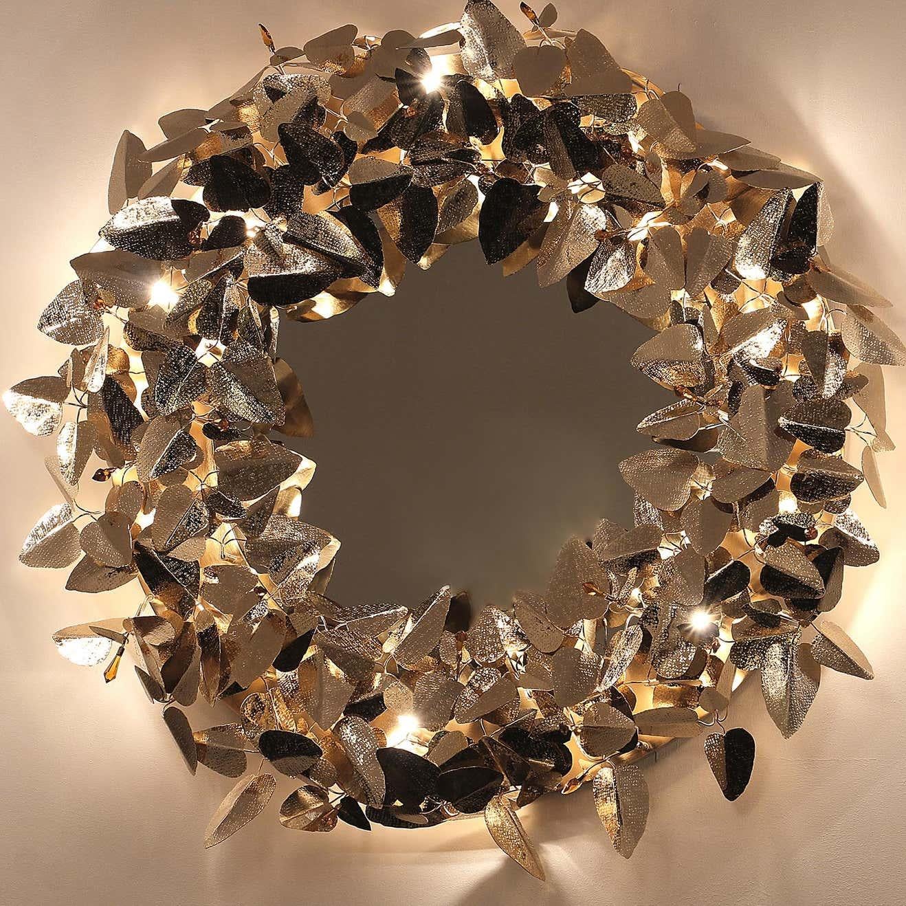 Mirror Wreath with Lighting In New Condition For Sale In Saint-Ouen, FR