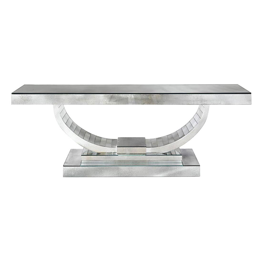 Mirrored Moon Console Table For Sale