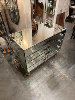 Mirrored 1920s Chest of Drawers, France