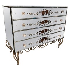Mirrored 1920s Chest of Drawers, France
