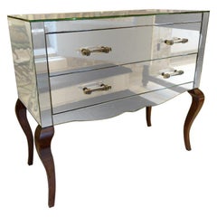 Vintage Mirrored 1940s Chest of Drawers, France
