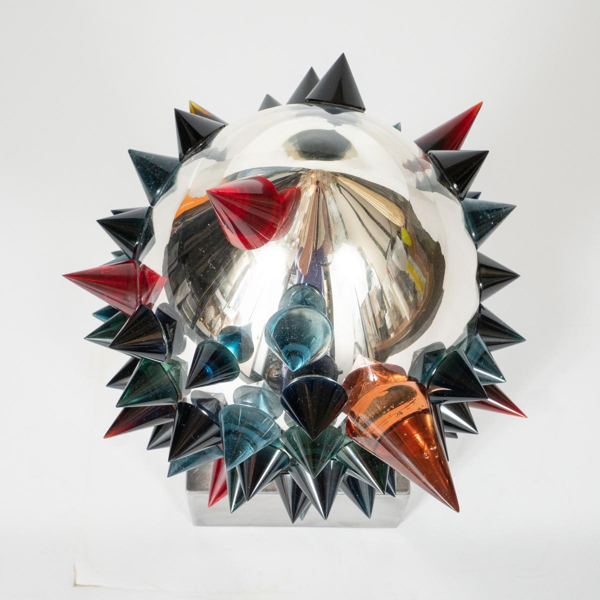 Mirrored and Applied Glass Sculpture by Jiri Jelinek For Sale 4