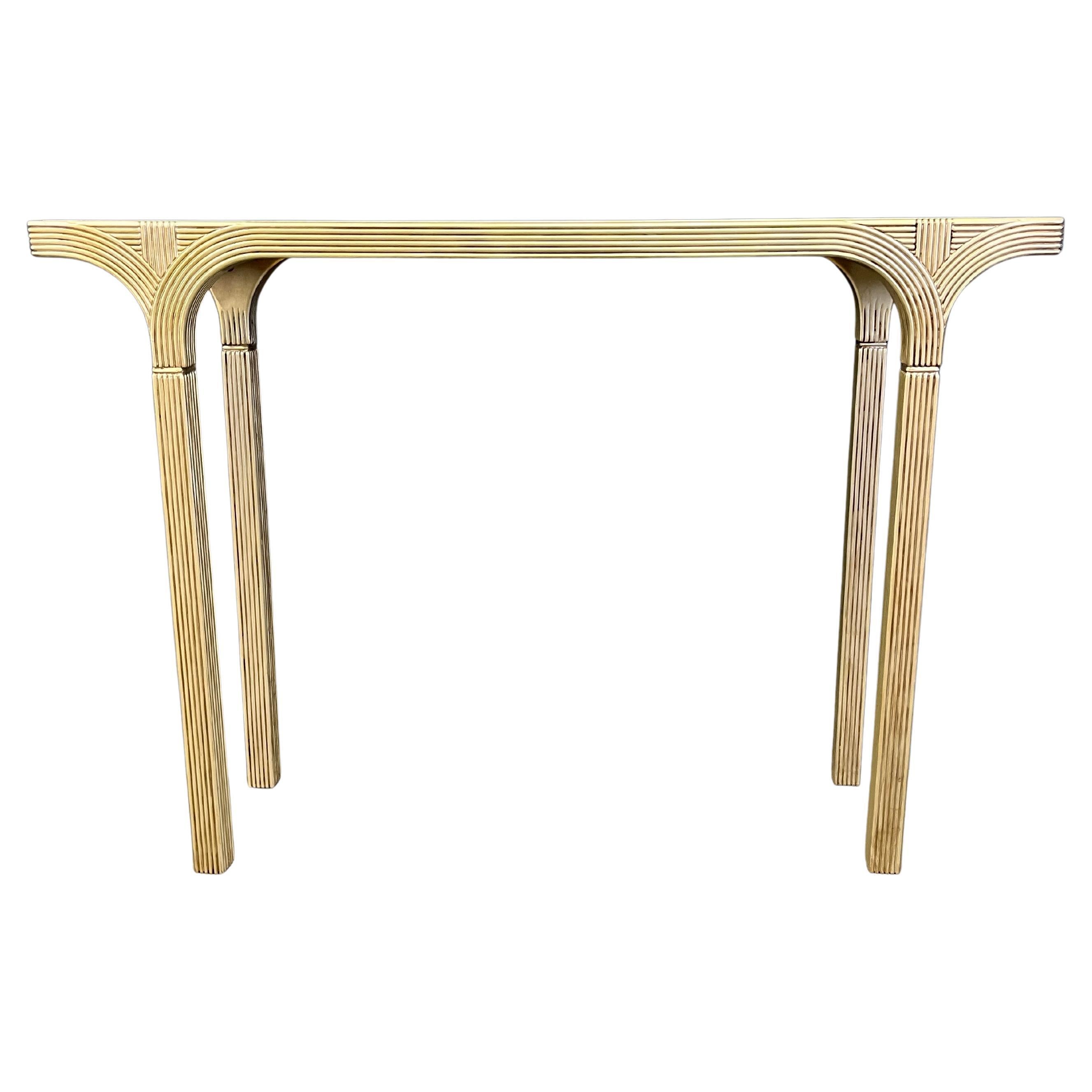 Mirrored and gilt wood console by Deknudt Belgium, 1970s