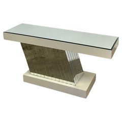 Mirrored and Lacquer Console Table