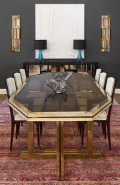 Mirrored Aqua Murano Glass Lamps