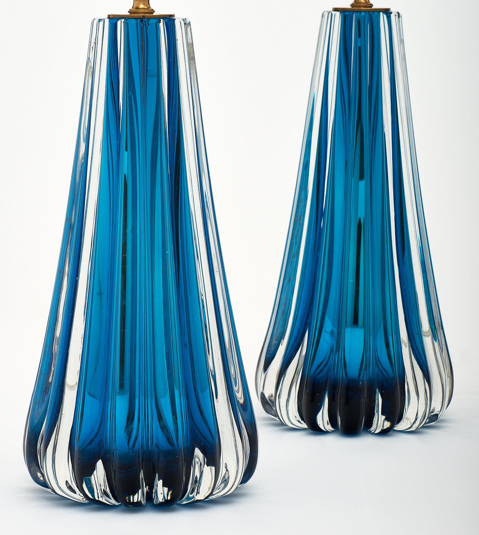 Lampen aus verspiegeltem Aqua-Muranoglas (Italienisch) im Angebot