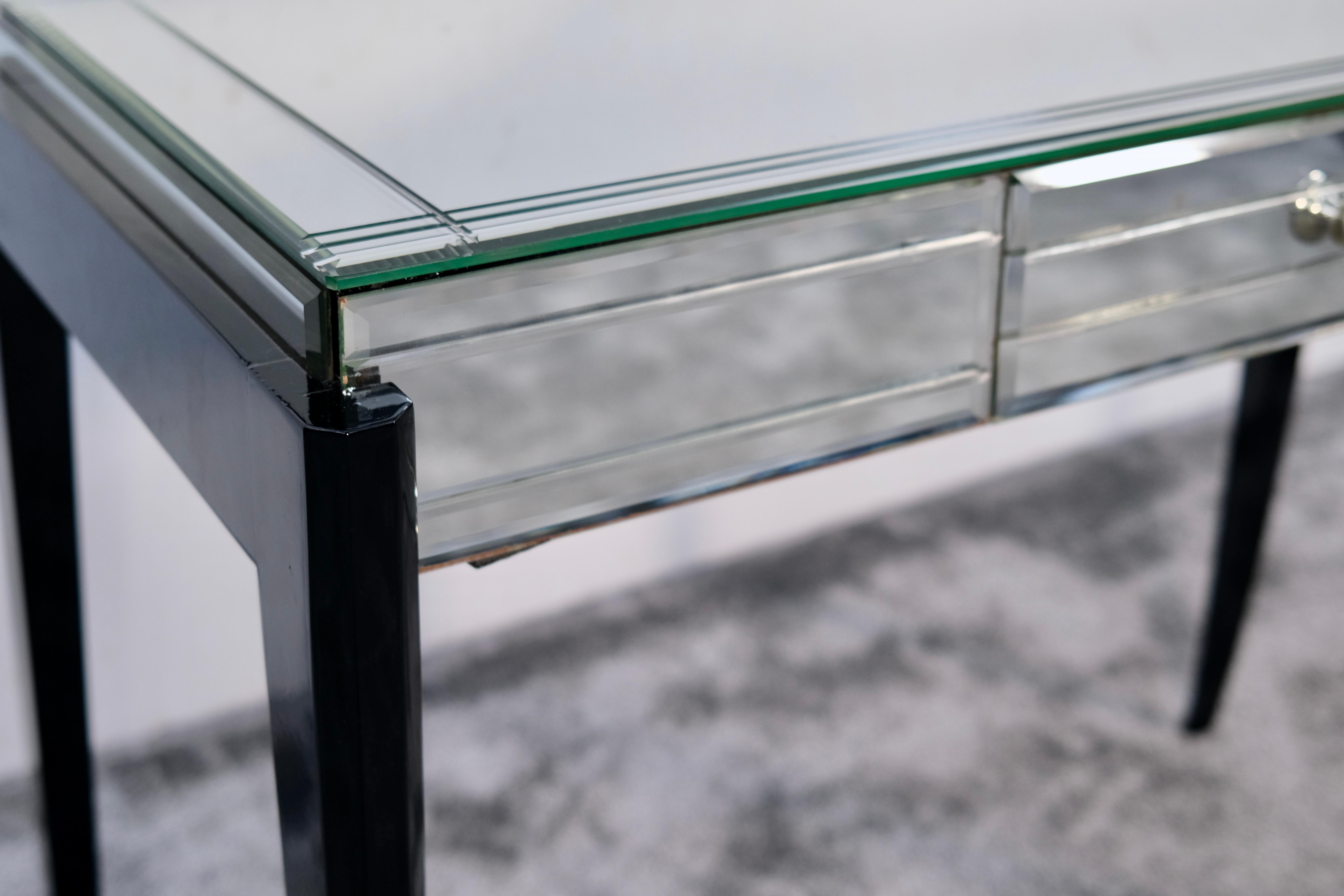 Mirrored Art Deco Vanity Desk , France 1940s For Sale 1
