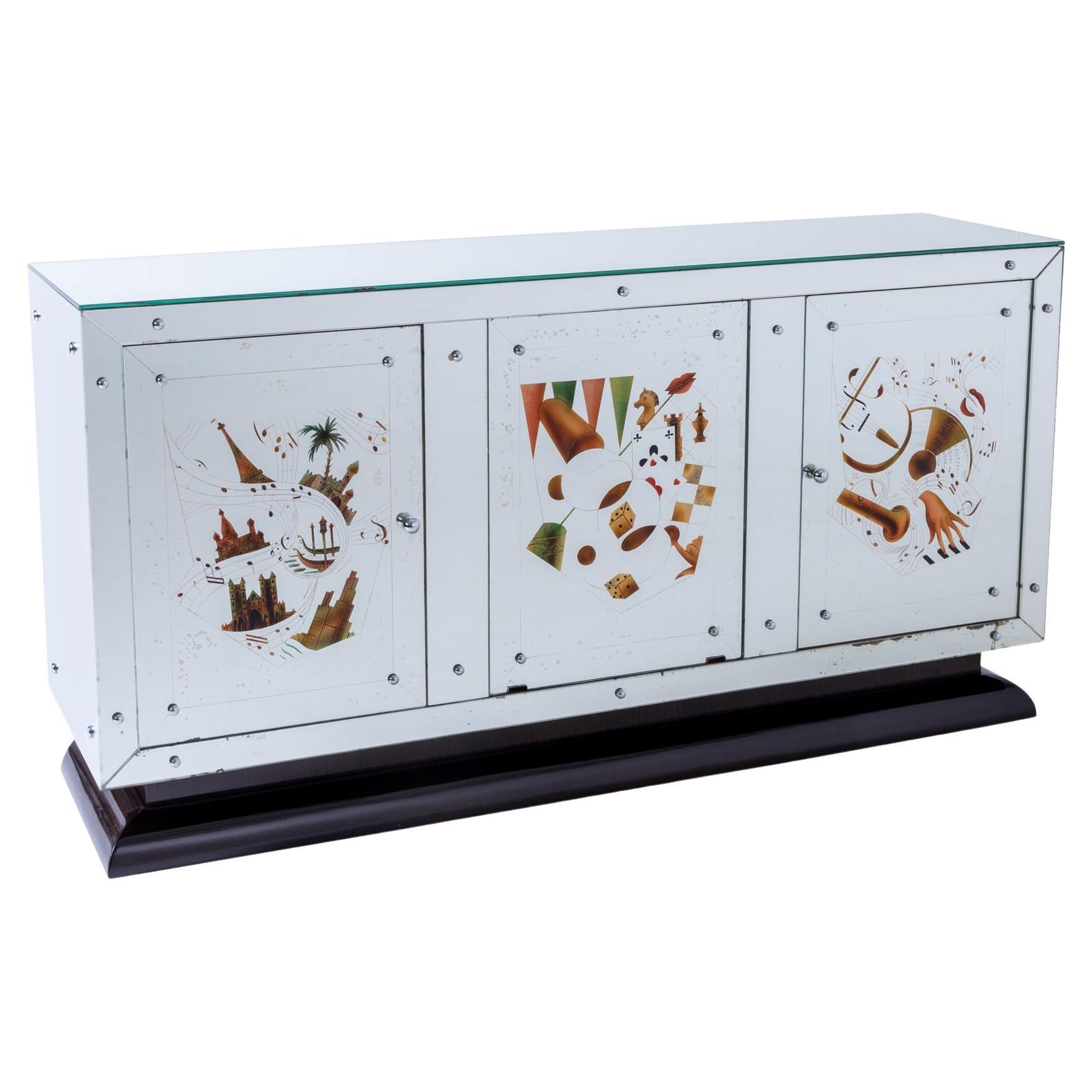 Mirrored Bar Cabinet by Bar Tugas For Sale