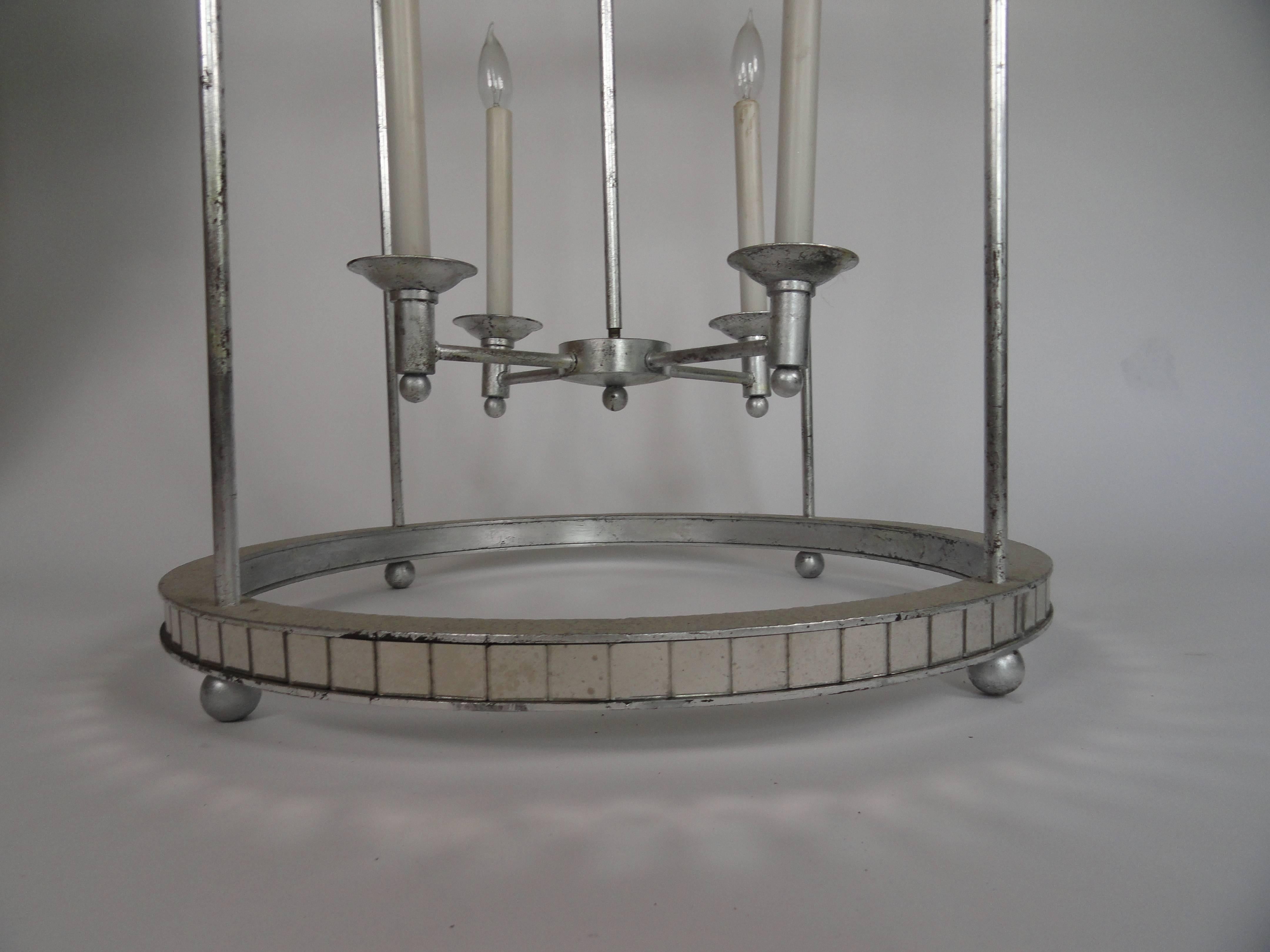 Mirrored Birdcage Chandelier In Good Condition For Sale In West Palm Beach, FL