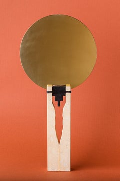 Mirrored Brass and Marble "Rovinette" Mirror, Ilaria Bianchi