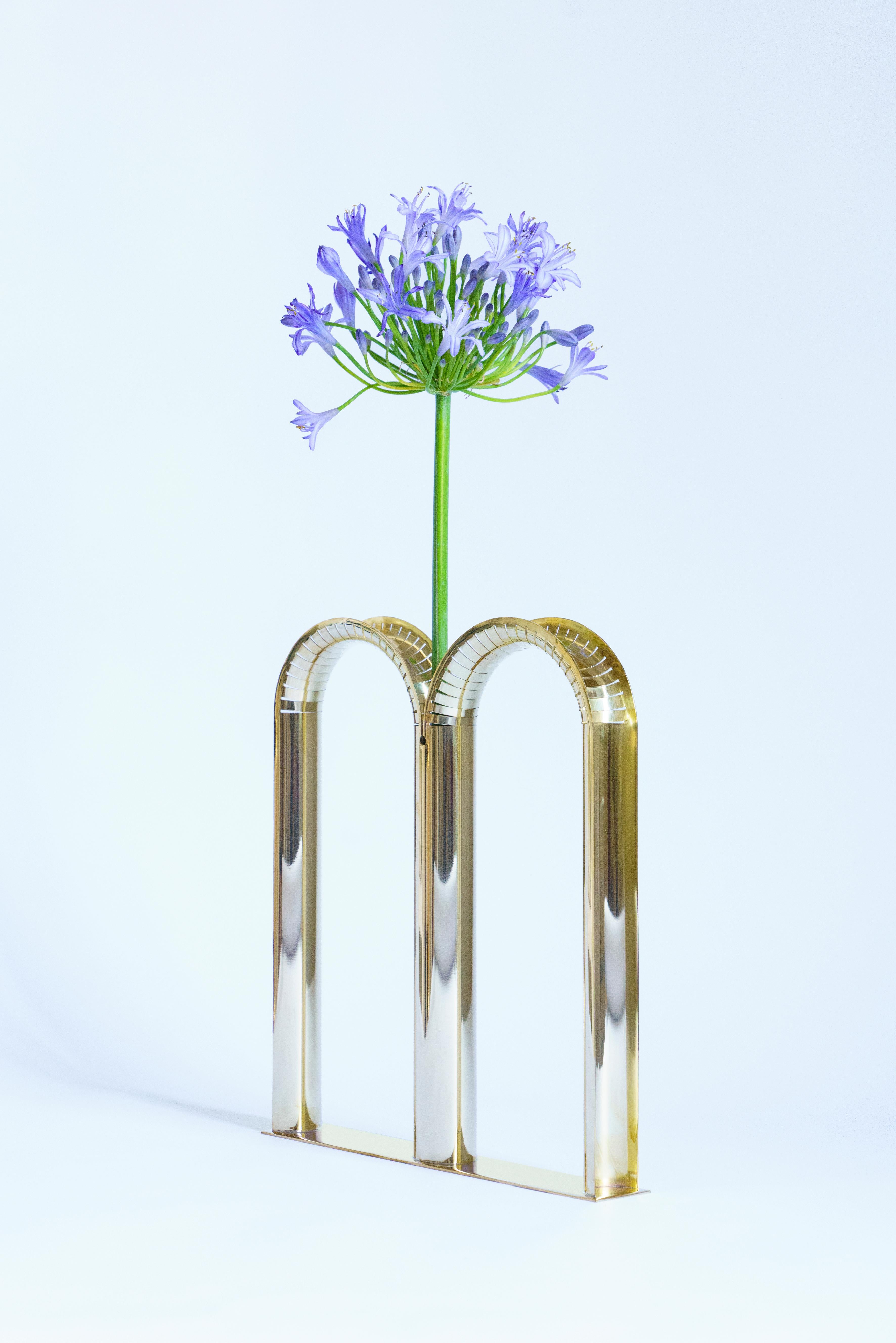 Verspiegelte Vase „Bicaudata“ aus Messing, Ilaria Bianchi (Moderne) im Angebot