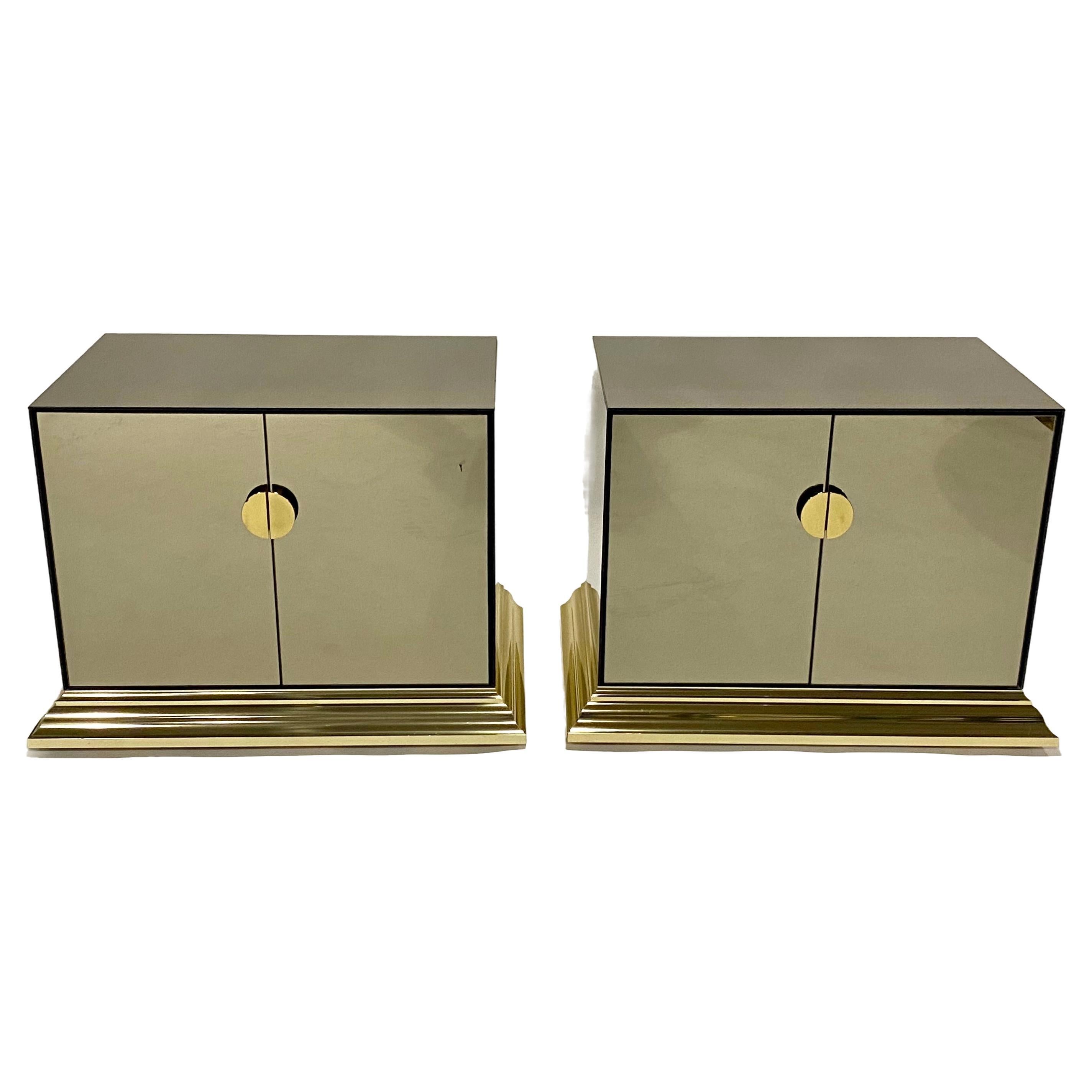 Mirrored Cabinets / Nightstands by O.B Solie for Ello For Sale