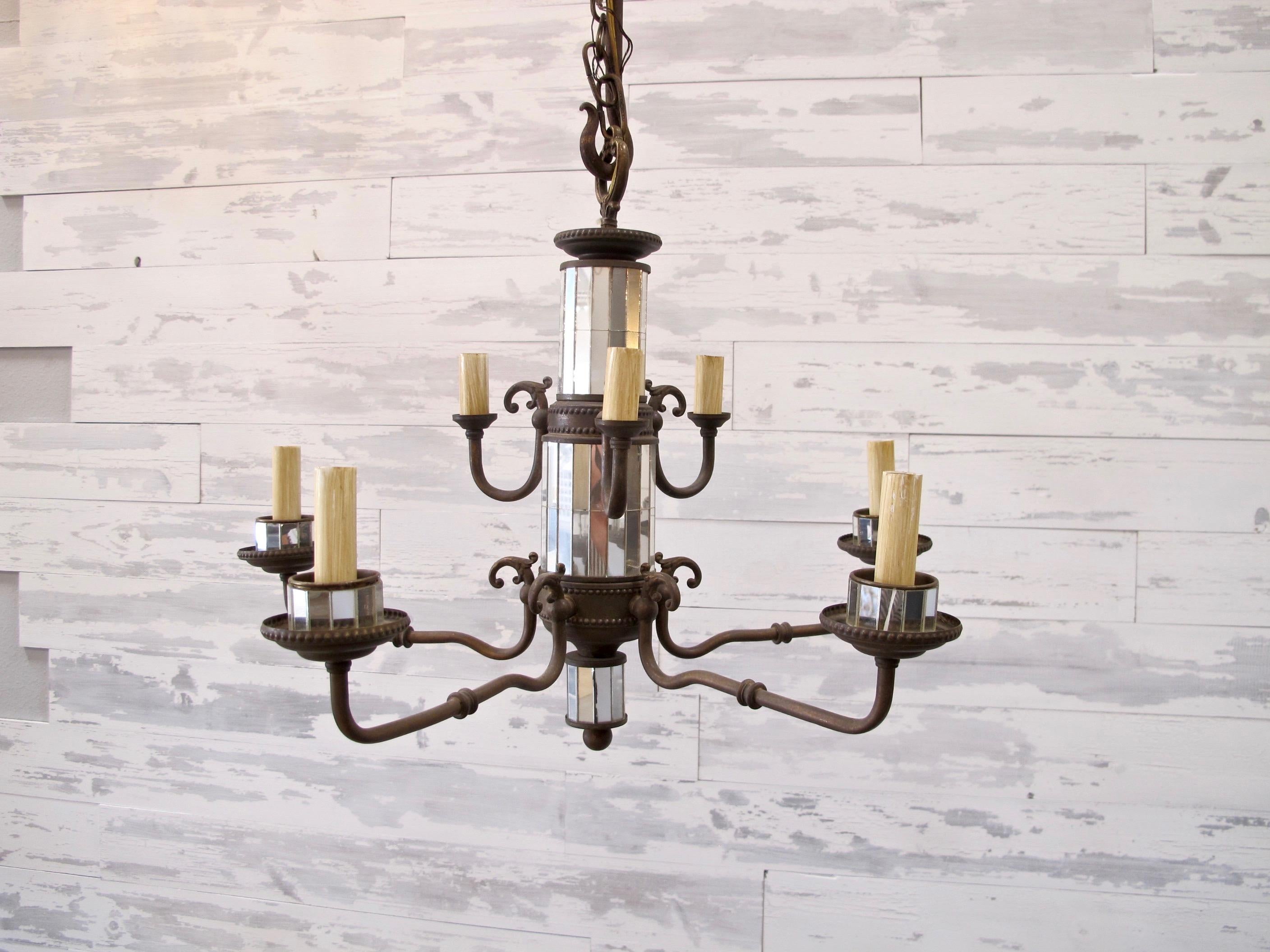 Mirrored Chandelier For Sale 1