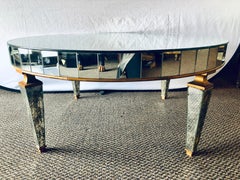 Mirrored Circular Art Deco Style Coffee or Low Table