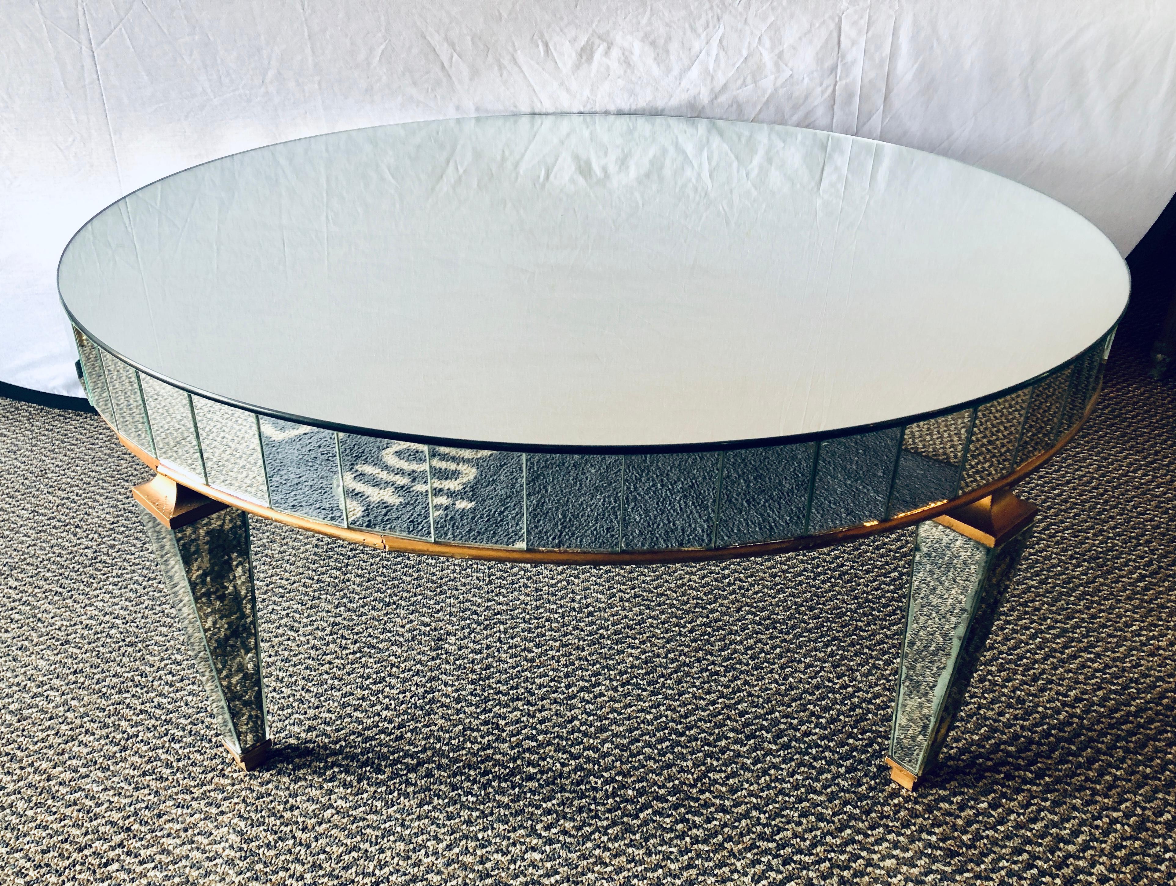 art deco mirrored coffee table