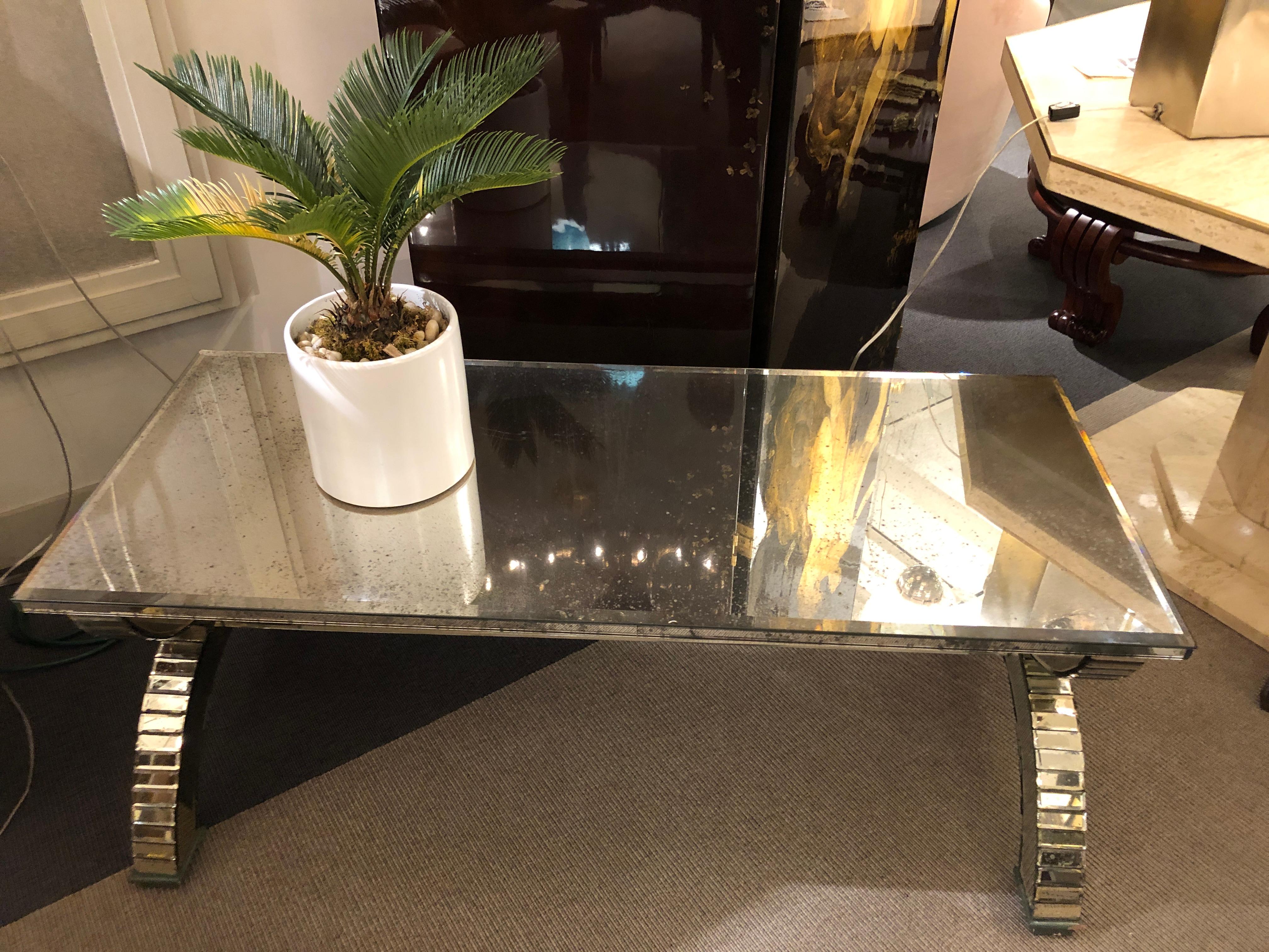Mirrored Coffee Table, France, 1970's 3