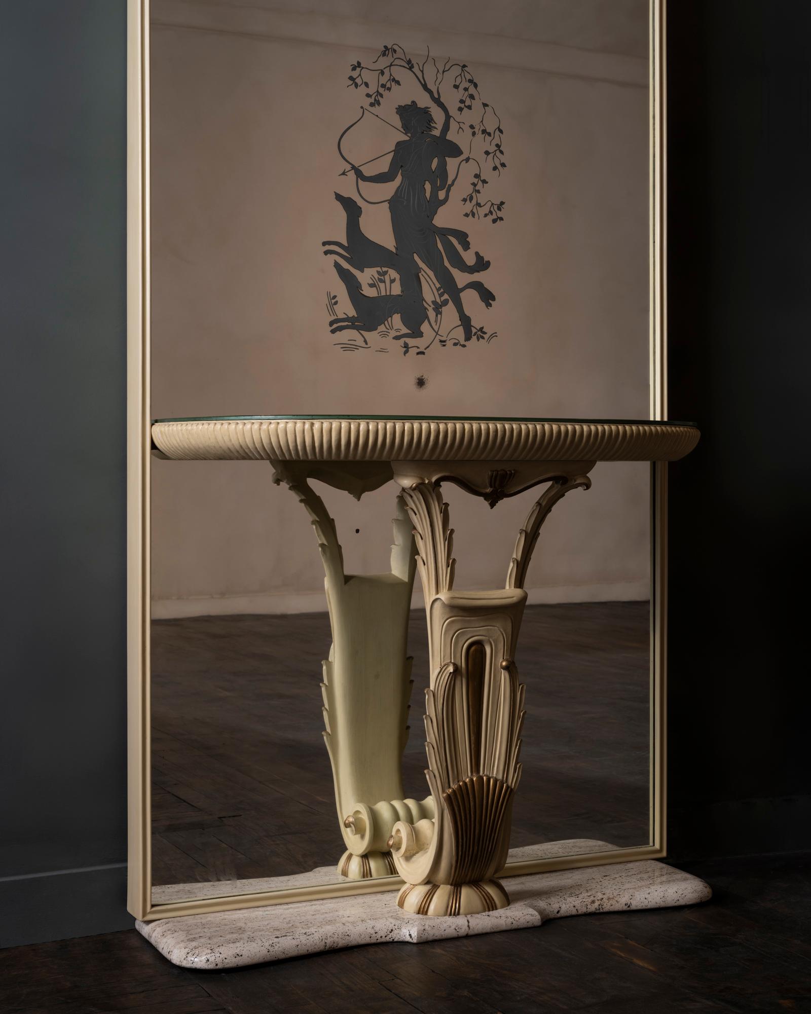Italian Mirrored Console by Fontana Arte Italy ‘Milan, ’ 1930s For Sale