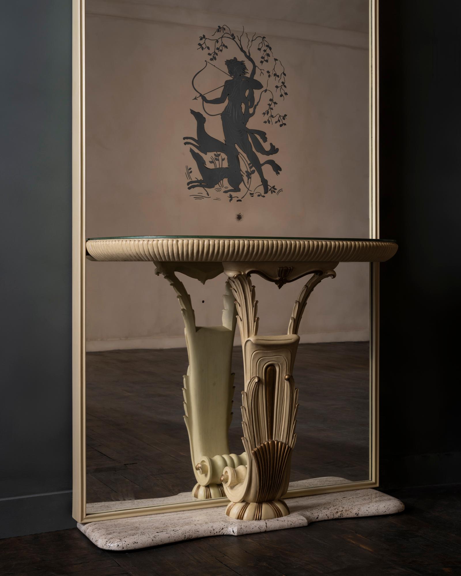 Verspiegelte Konsole von Fontana Arte Italien 'Mailand, ' 1930er Jahre (Italienisch) im Angebot