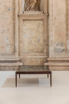 Table basse en verre de cristal miroir de Fontana Arte, Italie, vers 1960