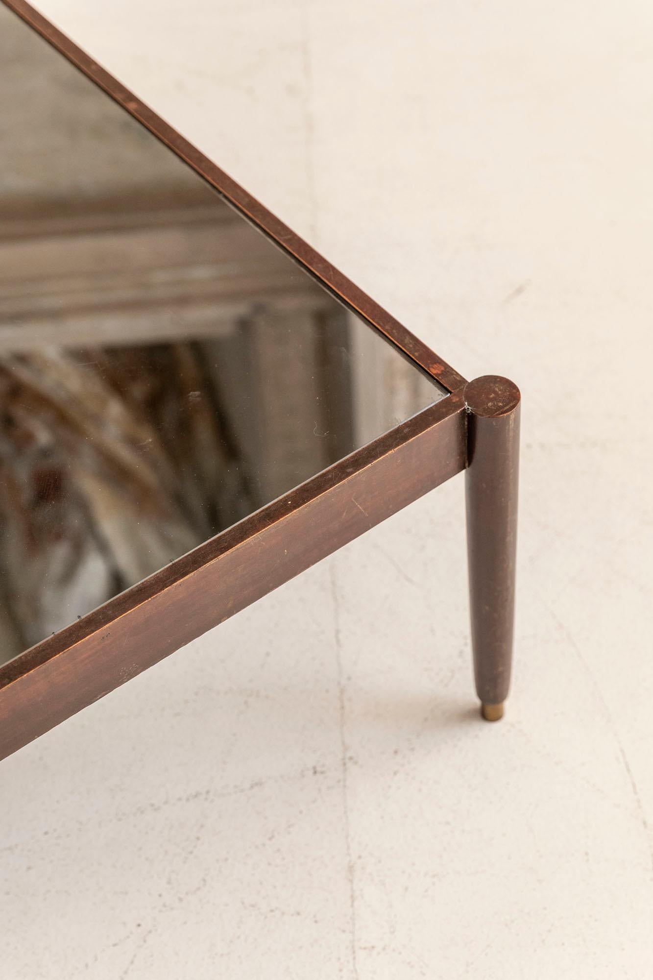 Mid-Century Modern Table basse en verre de cristal miroir de Fontana Arte, Italie, vers 1960 en vente