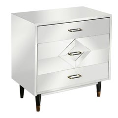 Mirrored Diamond Front 3-Drawer Chest
