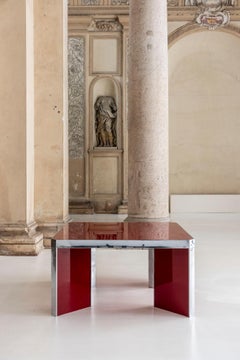 Tavolo in vetro specchiato e metallo di Nanda Vigo per FAI International, Italia 1972